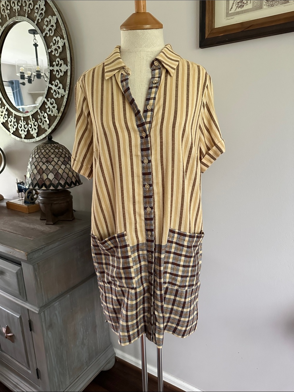 Free People Plaid Shirt Dress